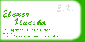 elemer klucska business card
